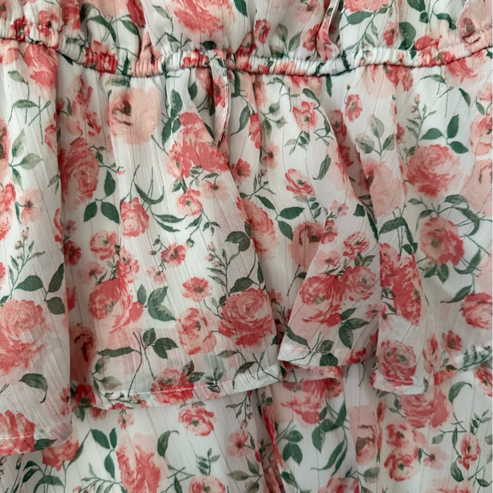 🏴‍☠️6 for $30🏴‍☠️ TRIXXI Floral Ruffle Adjustable Straps Dress - M - Picture 4 of 14